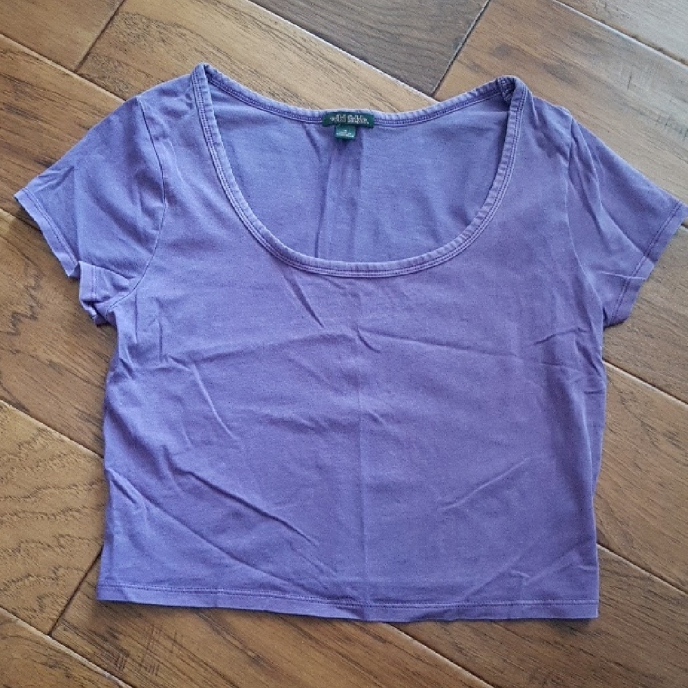 Wild Fable Target Women's Cropped Purple T-Shirt Size M